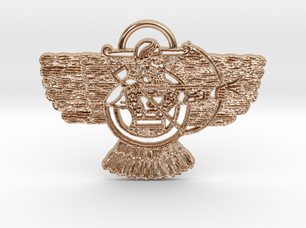 Ashur Pendant in 14k Rose Gold Plated Brass