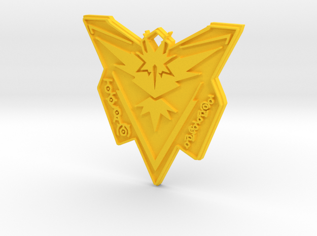 Pokemon Go Team Instinct Badge in Yellow Processed Versatile Plastic