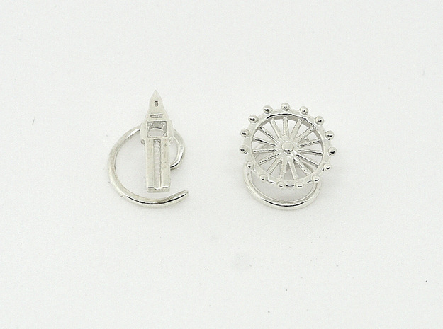 London Snail Studs in Polished Silver