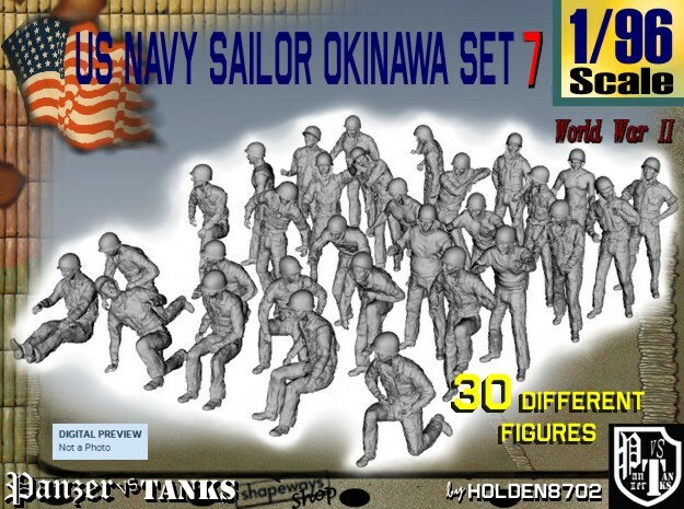 1/96 US Navy Okinawa Set 7 in Tan Fine Detail Plastic