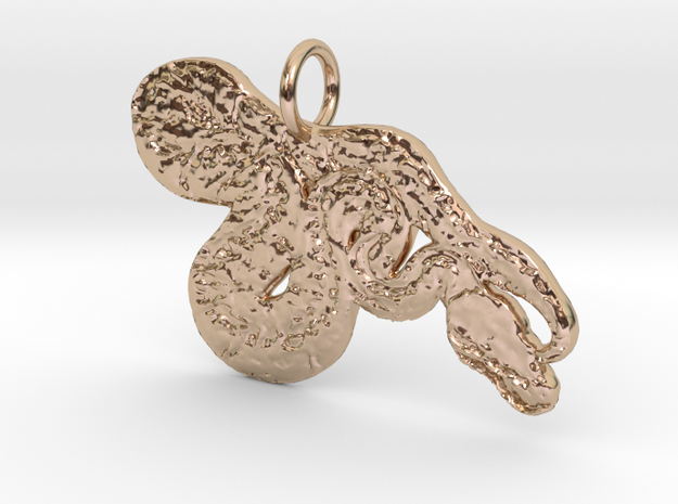 Serpent Pendant in 14k Rose Gold Plated Brass