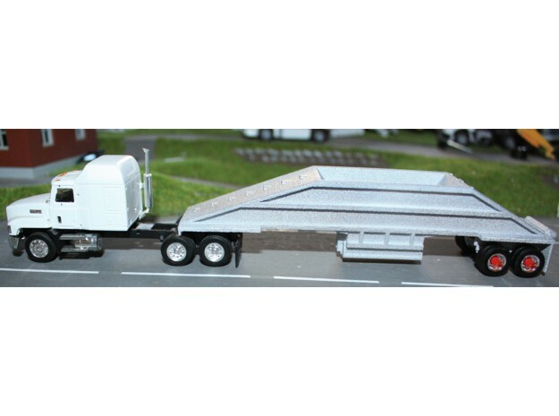 000402 BottomDump Trailer HO in White Natural Versatile Plastic: 1:87 - HO