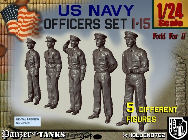 1-24 USN Officers Set1-15 in White Natural Versatile Plastic