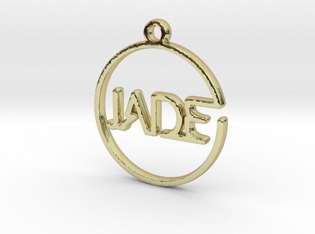 JADE First Name Pendant in 18k Gold Plated Brass