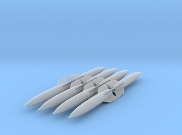 V2 Rockets 8er Pack Z-Scale 1/220 in Tan Fine Detail Plastic