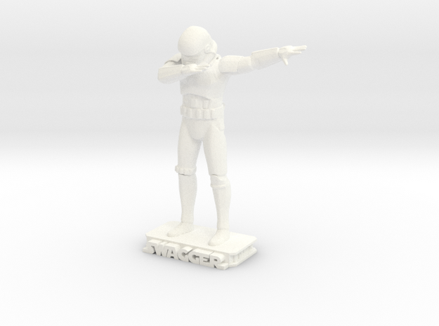 Dabbing Storm Trooper in White Processed Versatile Plastic