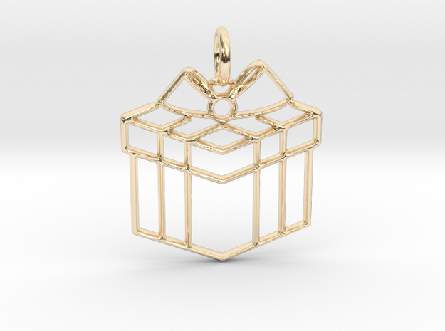 Present Pendant in 14k Gold Plated Brass