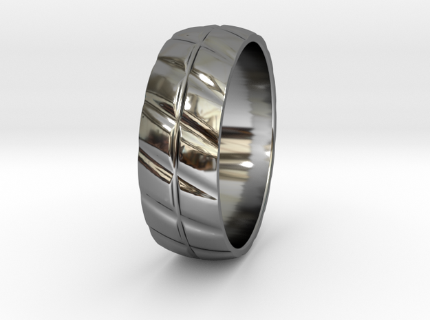 Grooved Mens' Ring in Fine Detail Polished Silver