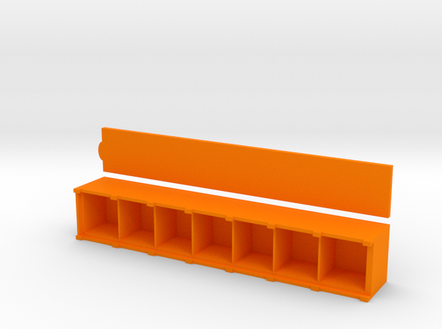 7 Day Pill Dispenser & Sliding Top in Orange Processed Versatile Plastic