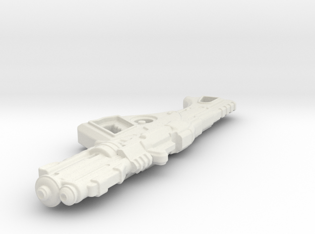 1:6th Scale 'Falcor' Assault Rifle 100mm Length in White Natural Versatile Plastic