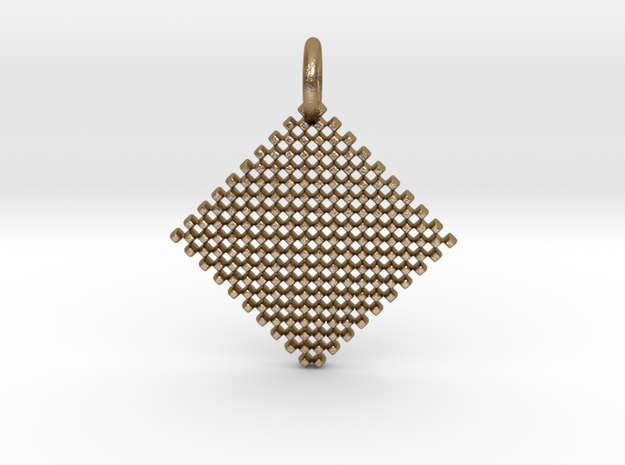 Squares Pendant in Polished Gold Steel