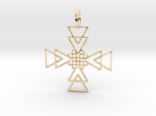 Squares Pendant No.2 in 14k Gold Plated Brass