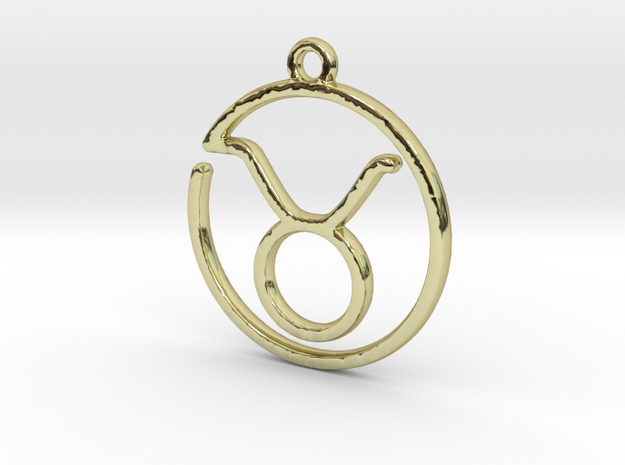 Taurus Zodiac Pendant in 18k Gold Plated Brass