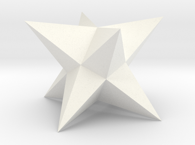 Stellated Square Trapezohedron in White Processed Versatile Plastic