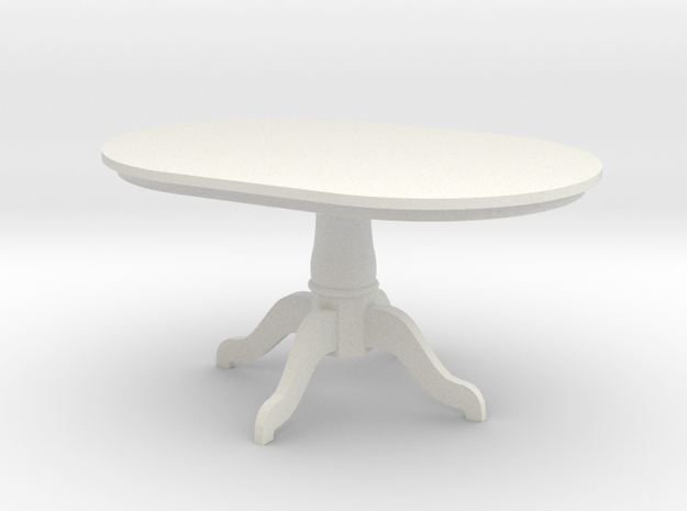 1:24 Pedestal Dining Table in White Natural Versatile Plastic