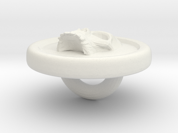 Skull Button 1.5 in White Natural Versatile Plastic