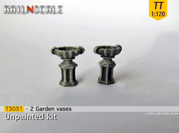 Garden vase (2x) (TT 1:120) in Tan Fine Detail Plastic