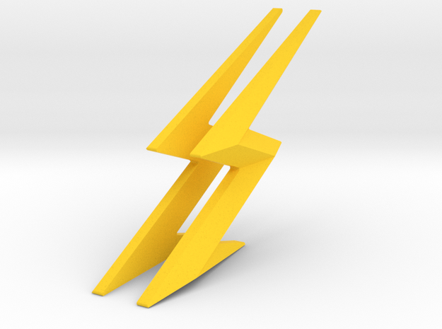 THE FLASH - Cowl & Belt Lightning Bolts in Yellow Processed Versatile Plastic