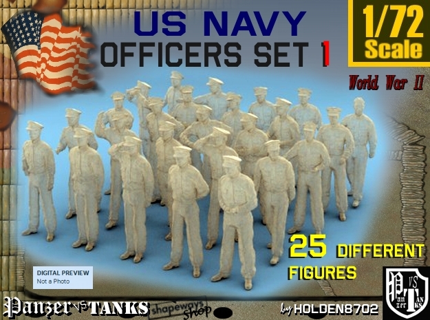 1-72 USN Officers Set1 in Tan Fine Detail Plastic