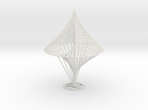String Sculptures Stand - Straight Line Curve in White Natural Versatile Plastic