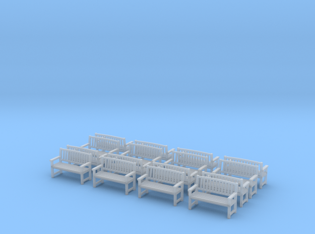 Bench type B - H0 ( 1:87 scale )16 Pcs set  in Tan Fine Detail Plastic