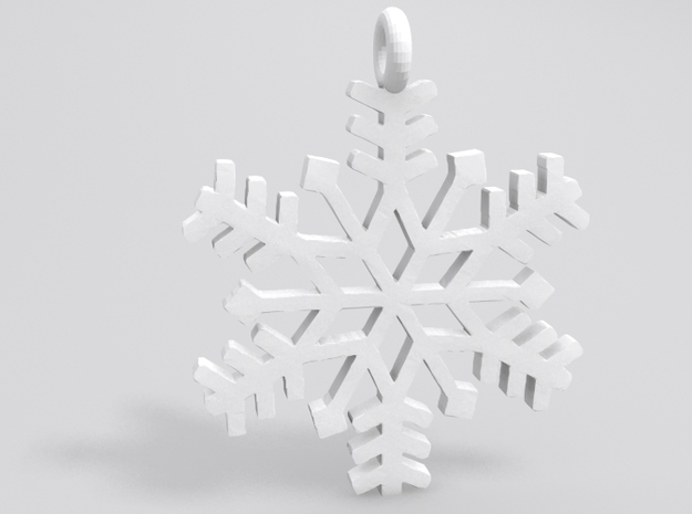Snowflake Pendant in White Natural Versatile Plastic