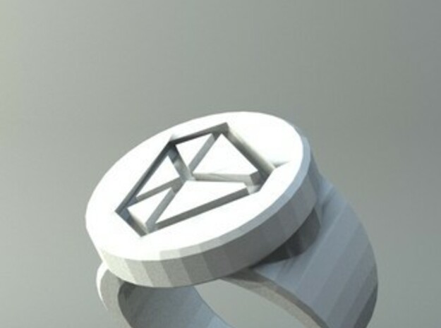Prime Ring - Badge Diamond in Polished Bronzed Silver Steel