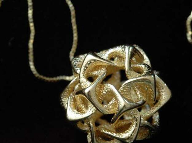 Icosahedron I, pendant in Polished Gold Steel