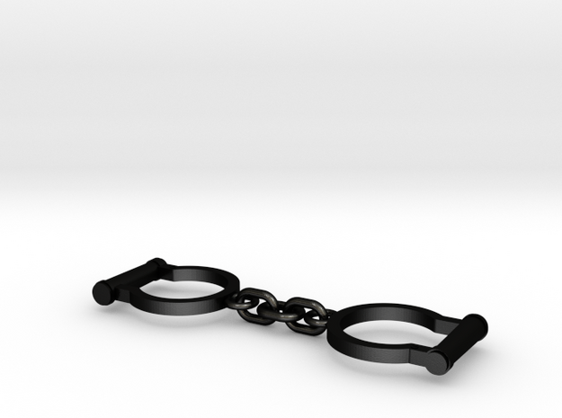 Ned Kelly Gang Outlaw Shackles Handcuffs (small) in Matte Black Steel