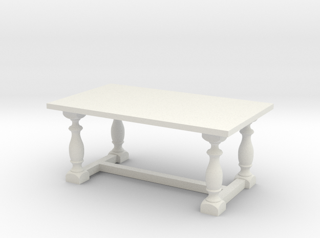 Table, Dining 1:48 in White Natural Versatile Plastic