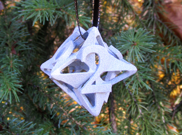 Pinwheel d6 Ornament in Gray PA12