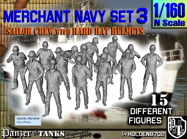 1-160 Merchant Navy Set 3 in Tan Fine Detail Plastic