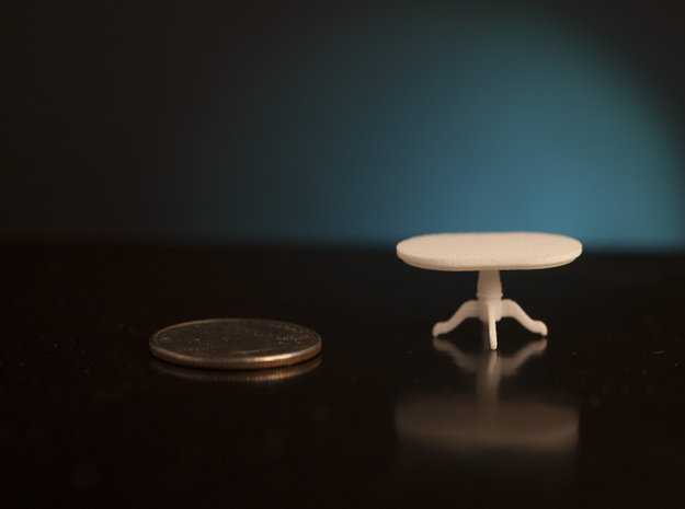 1:48 Pedestal Dining Table in White Natural Versatile Plastic