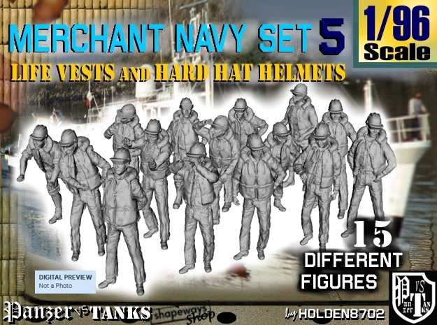 1/96 Merchant Navy Set 5 in Tan Fine Detail Plastic