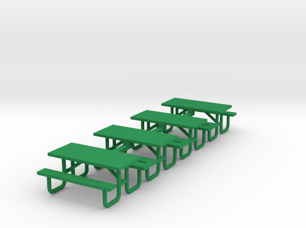 Picnic Table 6ft Metal Ftame - HO 87:1 Scale Qty ( in Green Processed Versatile Plastic