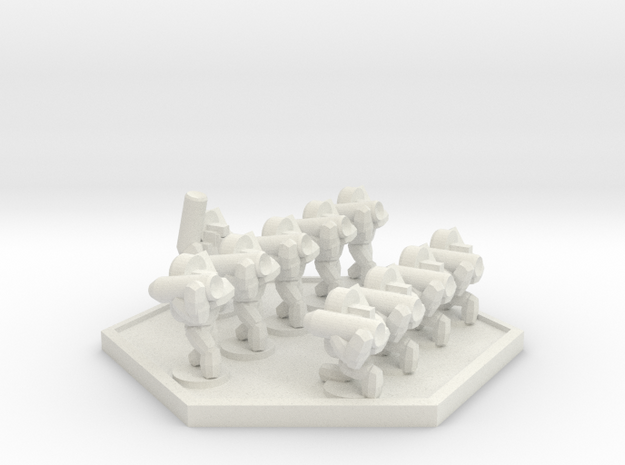 UWN Army Planetary Guard Anti-Armour Squad (Hex) in White Natural Versatile Plastic