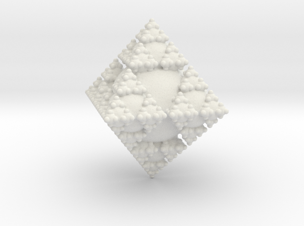 Sphere Diamond Fractal in White Natural Versatile Plastic