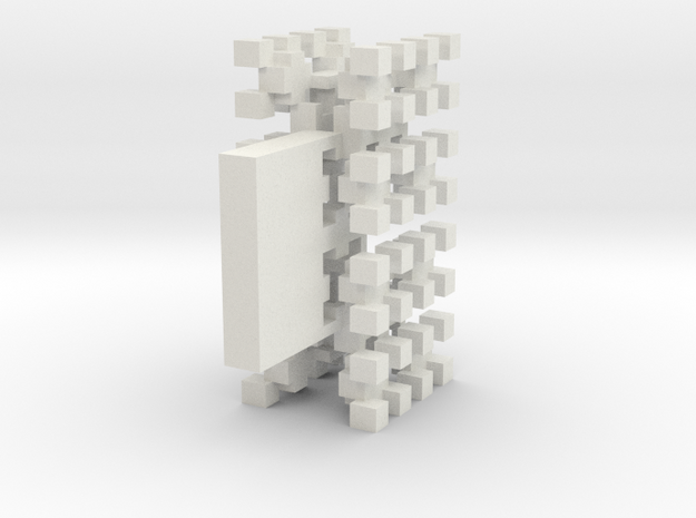 Pixel Tree Wide in White Natural Versatile Plastic