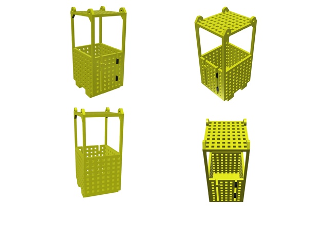 Crane Man Cage 1-87 HO Scale in Tan Fine Detail Plastic
