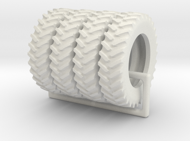 Tractor Tires  1/64 scale / 18.4-R42 tires in White Natural Versatile Plastic