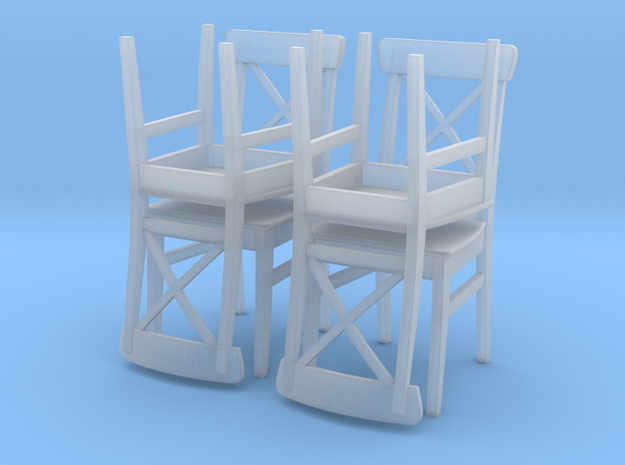 IKEA Ingolf Chair Set of 4 in Smooth Fine Detail Plastic: 1:24