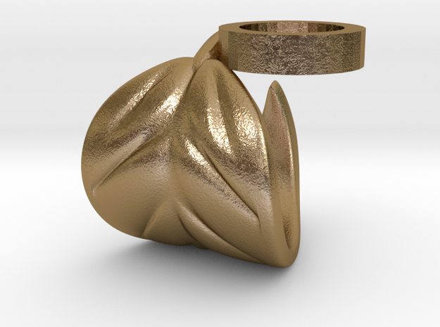 FLEURISSANT - Leaf ring #5 in Polished Gold Steel
