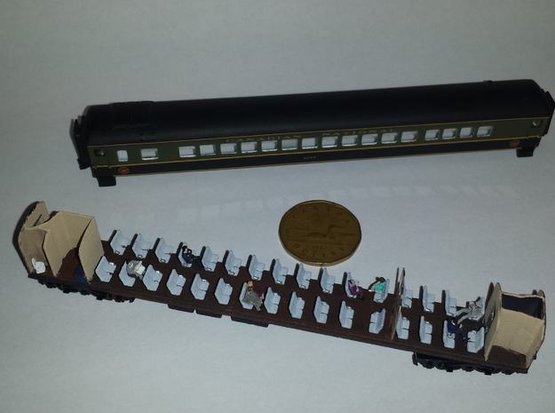 CNR PB-74-F Balloon Top Coach N Scale Assembly in Clear Ultra Fine Detail Plastic