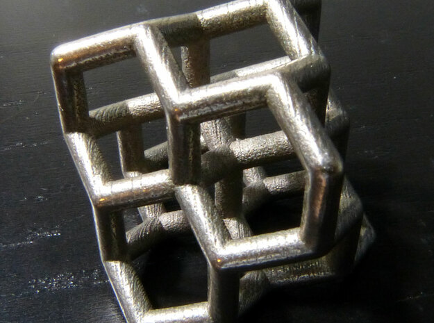 Diamond structure (small) in Polished Bronzed Silver Steel