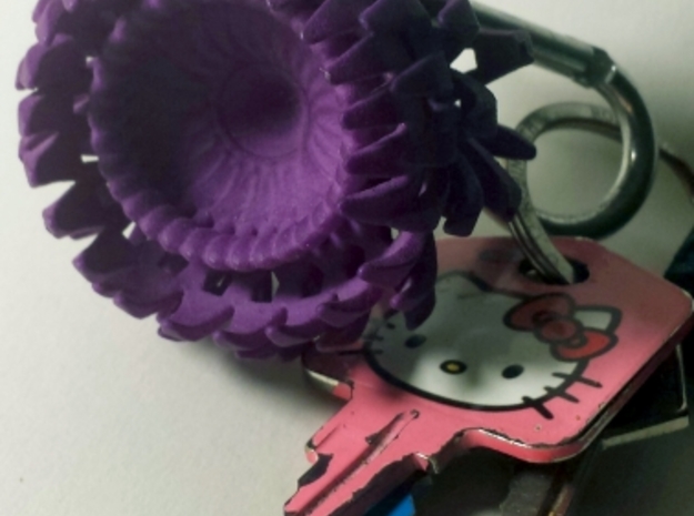 Thistle Keychain in Purple Processed Versatile Plastic
