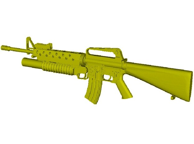 1/16 scale Colt M-16A1 & M-203 rifle x 1 in Tan Fine Detail Plastic