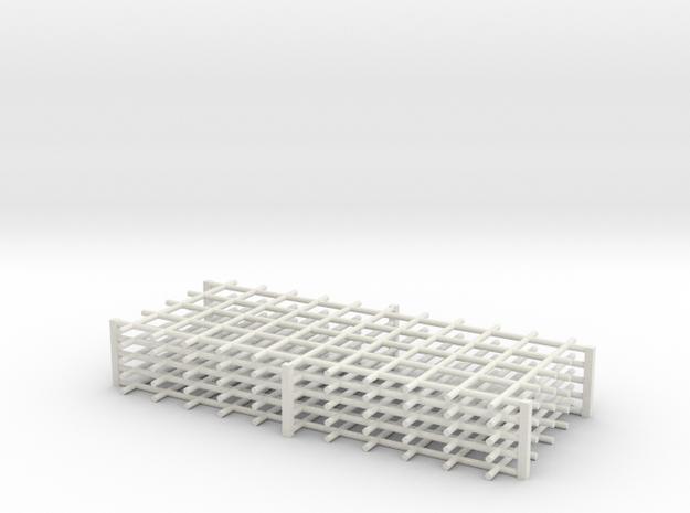 Rebar Grid 4 Feet x 10 Feet 1-87 HO Scale  in White Natural Versatile Plastic