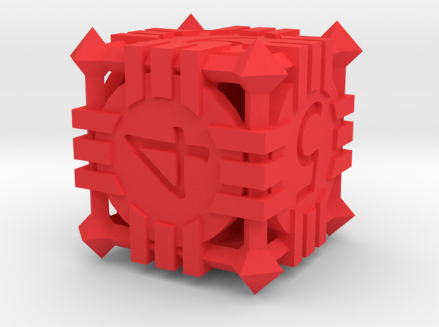 D6 - Andrew Bell 3d - Geometric Design 1 in Red Processed Versatile Plastic