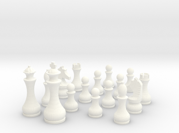 Pomo Standard Chess Set in White Processed Versatile Plastic