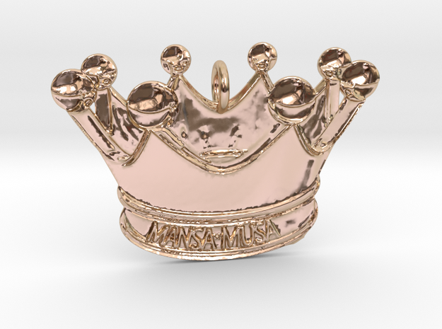 MANSA MUSA CROWN Pendant in 14k Rose Gold Plated Brass